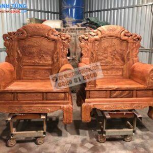 Bàn ghế Khổng tử tay liền đặc nguyên khối. Chất liệu Gỗ Hương Đá (4) (Copy)