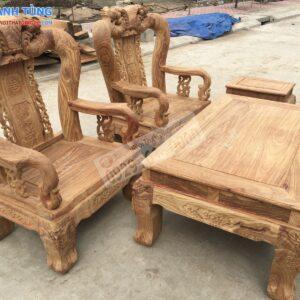 Bộ bàn ghế Minh Quốc Đào 6 món tay 14 gỗ hương vân, vân đẹp 45tr (2)