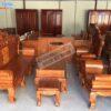 Bộ bàn ghế hoàng gia V3 gỗ gõ đỏ chân 12 ván tràn dày 3cm (2)