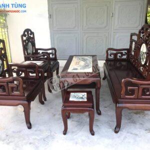 Bộ bàn ghế móc tàu gỗ gụ 6 món 2 (1)