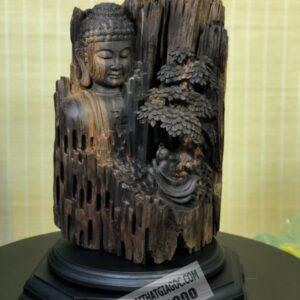 Bộ tượng Tây Phương Tam Thánh trắc đỏ đen sơn giả cổ cao 70cm 12 (1)