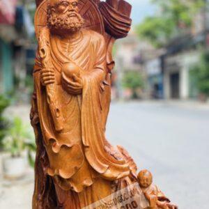 Đạt Ma Dưới Tán Tùng Gỗ Hương Ta Cao 1m6 [26,000,000] (3)