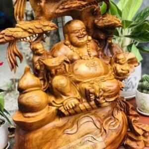 Di Lặc Ngồi Gốc Tùng Gỗ Hương Ta Cao 1M Cực Đẹp [15,000,000] (4)