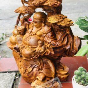 Di Lặc Ngồi Gốc Tùng Gỗ Hương Ta Cao 1M Cực Đẹp [15,000,000] (5)
