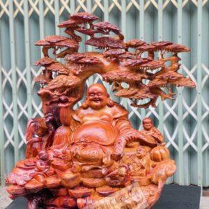 Di Lặc Ngồi Gốc Tùng Gỗ Hương Ta Cao 82cm [23,000,000] (4)