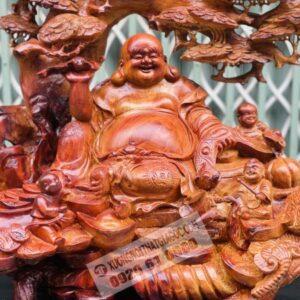 Di Lặc Ngồi Gốc Tùng Gỗ Hương Ta Cao 82cm [23,000,000] (7)