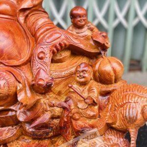 Di Lặc Ngồi Gốc Tùng Gỗ Hương Ta Cao 82cm [23,000,000] (9)