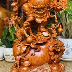 Di Lặc Ngũ Phúc Đứng Nghê Gỗ Hương Đá Cao 70cm [7,800,000] (3)