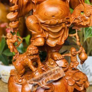 Di Lặc Ngũ Phúc Đứng Nghê Gỗ Hương Đá Cao 70cm [7,800,000] (6)