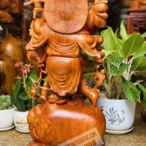Di Lặc Ngũ Phúc Đứng Nghê Gỗ Hương Đá Cao 70cm [7,800,000] (7)