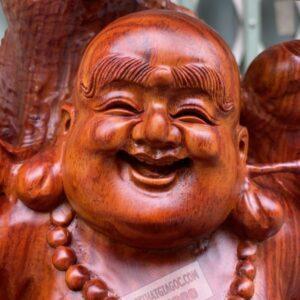 Di Lặc Ngũ Phúc Dưới Gốc Tùng Gỗ Trắc Đỏ Đen Cao 73cm [18,200,000] (10)