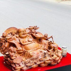 Di Lặc Ngũ Phúc Gỗ Hương Ta Ngang 74cm Cực Đẹp [10,700,000] (4)
