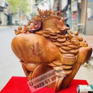 Di Lặc Ngũ Phúc Thuần Nghê Gỗ Nu Hương Ngang 70cm [41,000,000] (10)