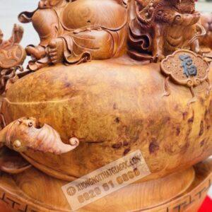 Di Lặc Ngũ Phúc Thuần Nghê Gỗ Nu Hương Ngang 70cm [41,000,000] (8)