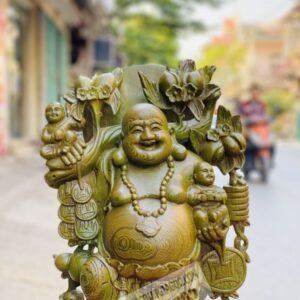 Di Lặc Ngũ Phúc Vác Cành Đào Mun Đuôi Công Cao 70cm [6,500,000] (4)