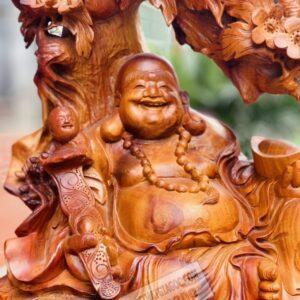 Di Lặc Nhất Phúc Ngồi Gốc Đào Gỗ Hương Ta Cao 80cm [9,800,000] (5)