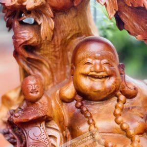 Di Lặc Nhất Phúc Ngồi Gốc Đào Gỗ Hương Ta Cao 80cm [9,800,000] (6)