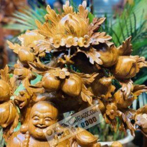 Di Lặc Nhị Phúc Gốc Đào Gỗ Hương Ta Cao 83cm [12,800,000] (3)
