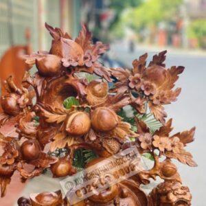 Di Lặc Tam Phúc Ngồi Gốc Đào Gỗ Hương Ta Cao 1M [15,500,000] (5)