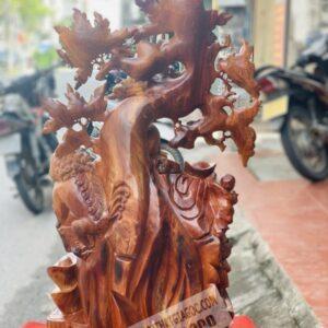 Di Lặc Tam Phúc Ngồi Gốc Đào Gỗ Hương Ta Cao 1M [15,500,000] (9)