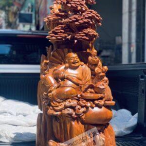 Di Lạc Tam Phúc Ngồi Gốc Tùng Gỗ Ngọc Am Cao 98cm Cực Đẹp [21,700,000] (4)