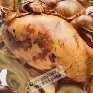 Di Lặc Tam Phúc Thuần Nghê Gỗ Nu Hương Cao 75cm [38,500,000] (3)