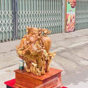 Di Lặc Tam Phúc Thuần Nghê Gỗ Nu Hương Cao 75cm [38,500,000] (4)