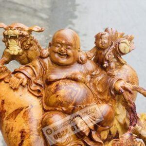 Di Lặc Tam Phúc Thuần Nghê Gỗ Nu Hương Cao 75cm [38,500,000] (6)