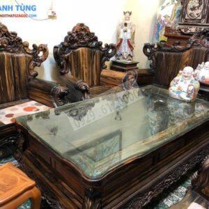Hoàng gia V10 nguyên khối gỗ mun hoa Lào 10 món 650tr (2)