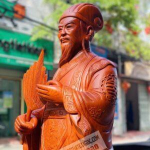 Khổng Minh Tiên Sinh Đế Chạm Tùng Gỗ Hương Đá Cao 1m10 [9,600,000] (4)
