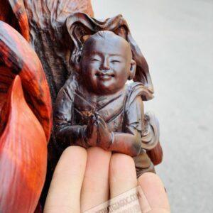 Quan Âm Đứng Đài Sen Gỗ Trắc Đỏ Đen Cao 1m17 [42,600,000] (10)