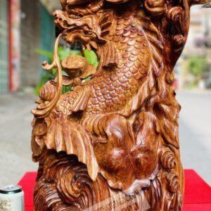 Quan Âm Ngự Long Ngư Gỗ Hương Ta Cao 1m4 [11,800,000] (9)