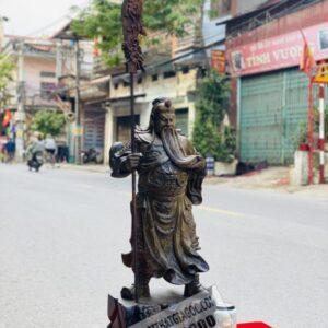 Quan Công Chống Đao Vuốt Râu Gỗ Mun Hoa Cao 60 [6,800,000] (3)