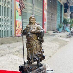 Quan Công Chống Đao Vuốt Râu Gỗ Mun Hoa Cao 60 [6,800,000] (4)