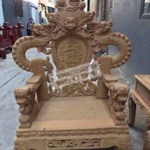 Quốc nghê phong thuỷ tay ngậm ngọc, gỗ cẩm vàng 6 món (5) (Copy)