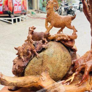 Tam Dương Khai Thái Gỗ Hương Ta Ôm Đá Cao 1m27 [19,600,000] (5)