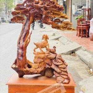 Tam Dương Khai Thái Gỗ Hương Ta Ôm Đá Cao 1m27 [19,600,000] (8)