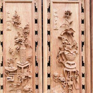 Tranh Gỗ Tứ Bình Bốn Mùa Gỗ Hương Đá Khung Kép [15,500,000] (3)