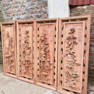Tranh Gỗ Tứ Bình Bốn Mùa Gỗ Hương Đá Khung Kép [15,500,000] (4)