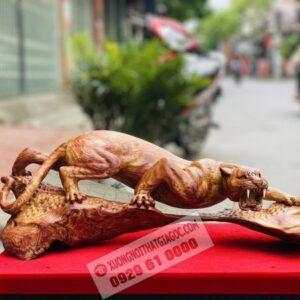 Tượng Báo Săn Mồi Gỗ Cẩm Chỉ Việt Ngang 43cm [4,200,000] (1)