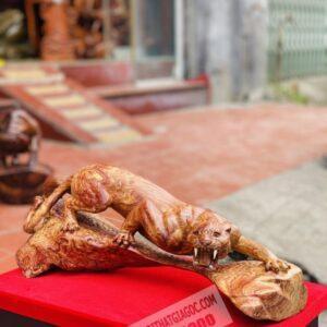 Tượng Báo Săn Mồi Gỗ Cẩm Chỉ Việt Ngang 43cm [4,200,000] (3)