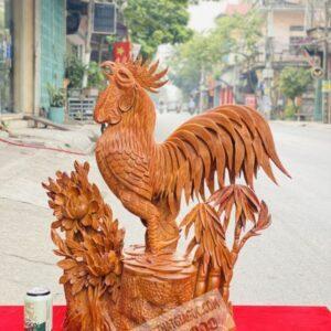 Tượng Con Gà – Hoa Phù Dung Cực Đẹp [6,500,000] (1)