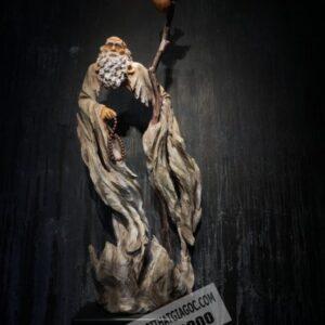 Tượng Đạt Ma Tâm Rỗng Gỗ Long Não Cao 2m13 [36,500,000] (1)