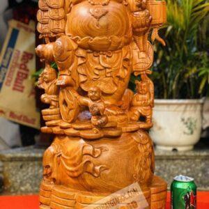 Tượng Di Lặc Cửu Phúc Vác Cành Đào gỗ Hương [9,600,000] (6)