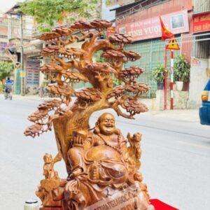 Tượng Di Lặc Ngồi Gốc Tùng Cao 85 gỗ Hương [15,000,000] (2)