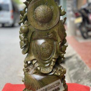 Tượng Di Lặc Ngũ Phúc Đứng Gánh Cành Đào gỗ Hương [8,200,000] (6)