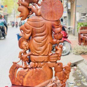 Tượng Di Lặc Ngũ Phúc Vác Cành Đào Gỗ Nu Hương [40,500,000] (11)