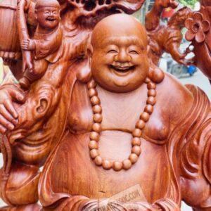 Tượng Di Lặc Ngũ Phúc Vác Cành Đào Gỗ Nu Hương [40,500,000] (6)