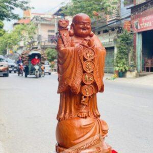 Tượng Gỗ Di Lặc Nhị Phúc Đứng Lân Gỗ Xá Xị [8,900,000] (3)