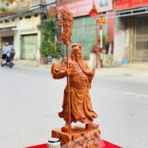 Tượng Gỗ Quan Công Chống Đao Đế Tùng gỗ hương đá [4,800,000] (2)